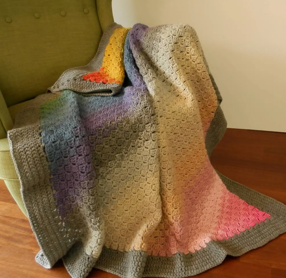 Vibrant Ombre Crochet Blanket Pattern