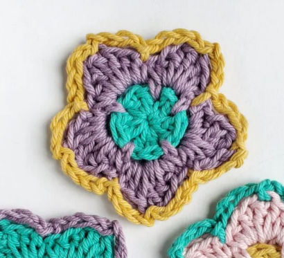 Crochet Flower Applique Free Pattern