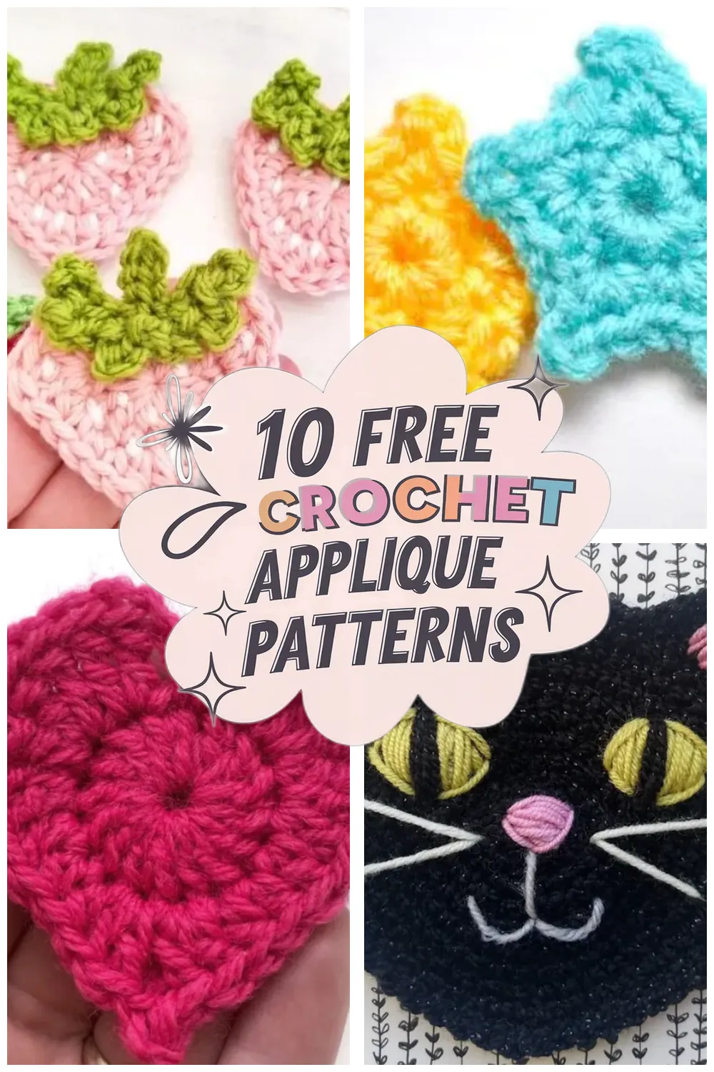 10 Free Crochet Applique Patterns: Adorable Crochet Embellishments to Brighten Your Projects!