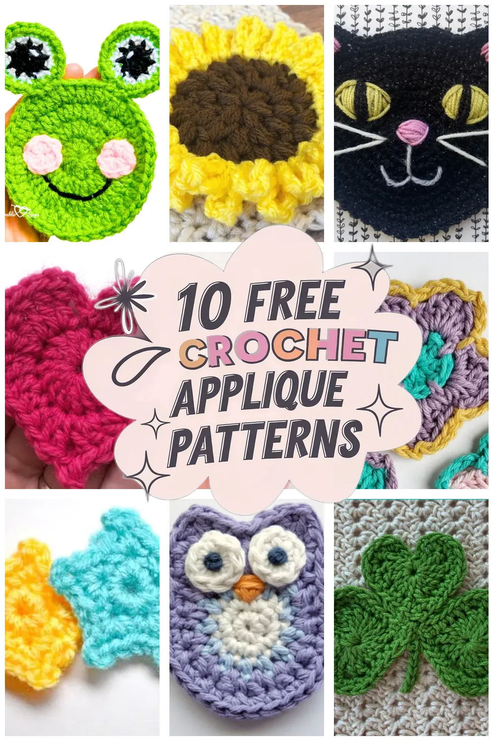 10 Free Crochet Applique Patterns: Adorable Crochet Embellishments to Brighten Your Projects!