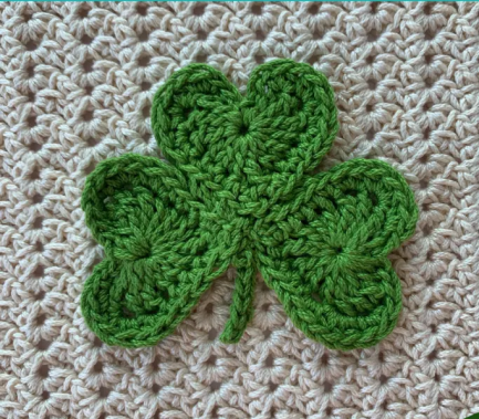 Crochet Shamrock Applique Pattern Crochet Pattern