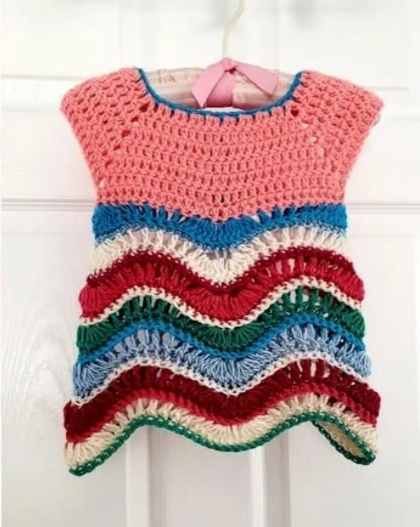 Chevron Crochet Baby Dress Free Pattern