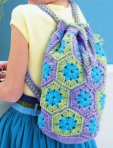 Colorful Hexagon Crochet Backpack Pattern