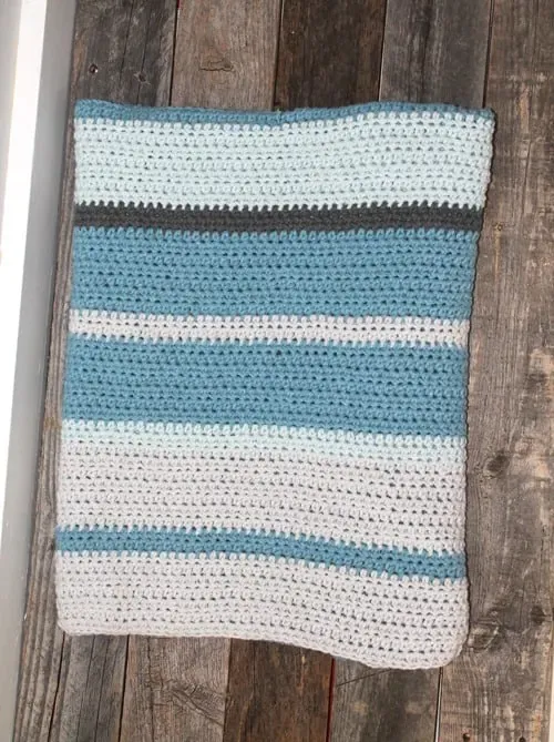 Blue Stripe Crochet Blanket Designs