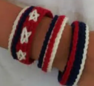 American Flag Crochet Bracelet Pattern