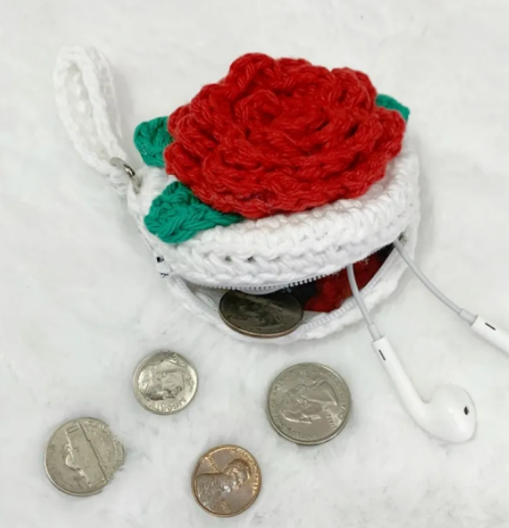 Rose Coin Purse Crochet Guide