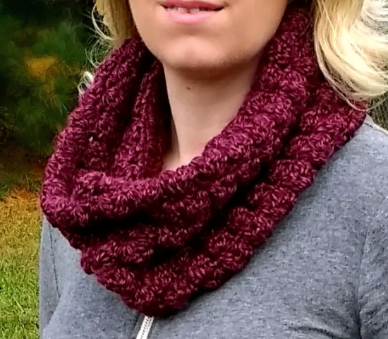 Burgundy Chunky Crochet Cowl Pattern