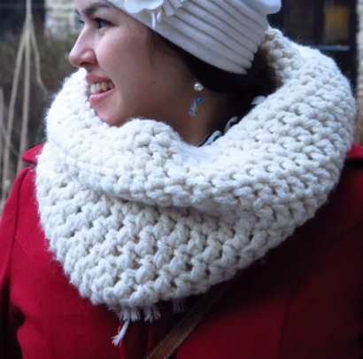 Crocheted Winter White Cowl Pattern