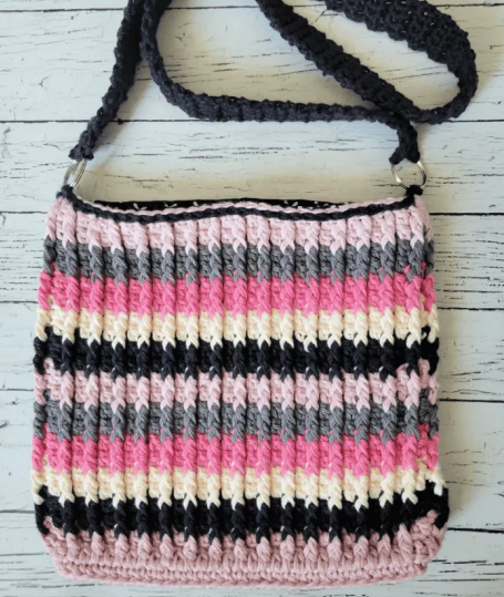 Crochet Striped Crossbody Bag Pattern