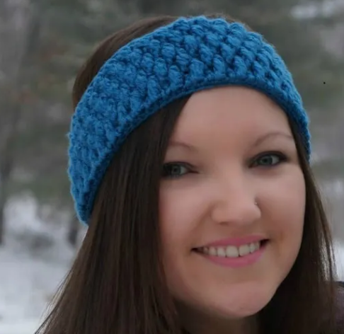 Blue Knit Ear Warmer Pattern