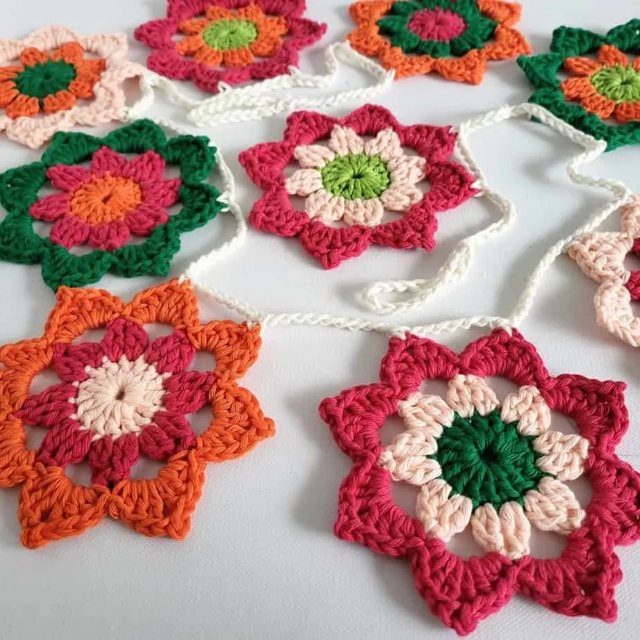 Vibrant Crochet Flower Garland Pattern