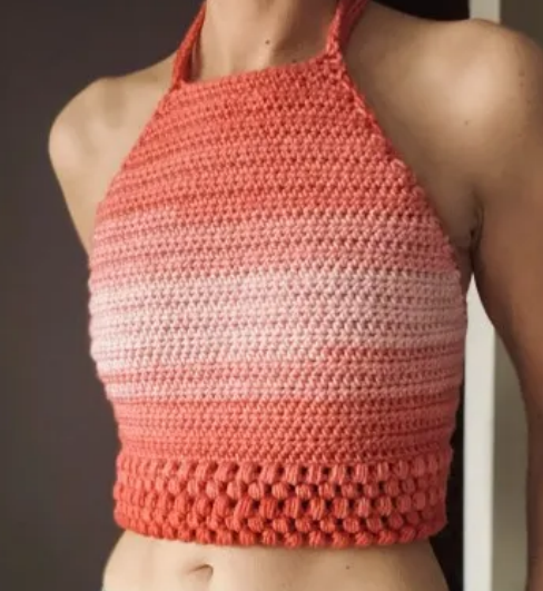 Gradient Halter Crochet Top Pattern