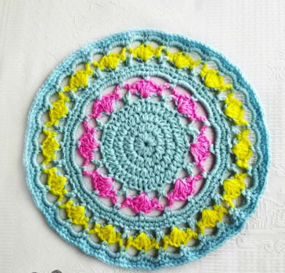 Crochet Mandala with Tulip Motifs