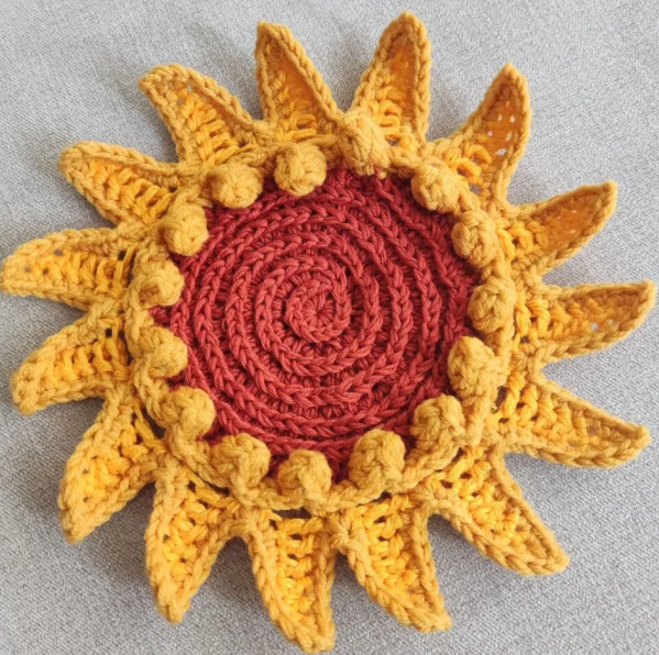 Sunflower Crochet Coaster Pattern Crochet Pattern