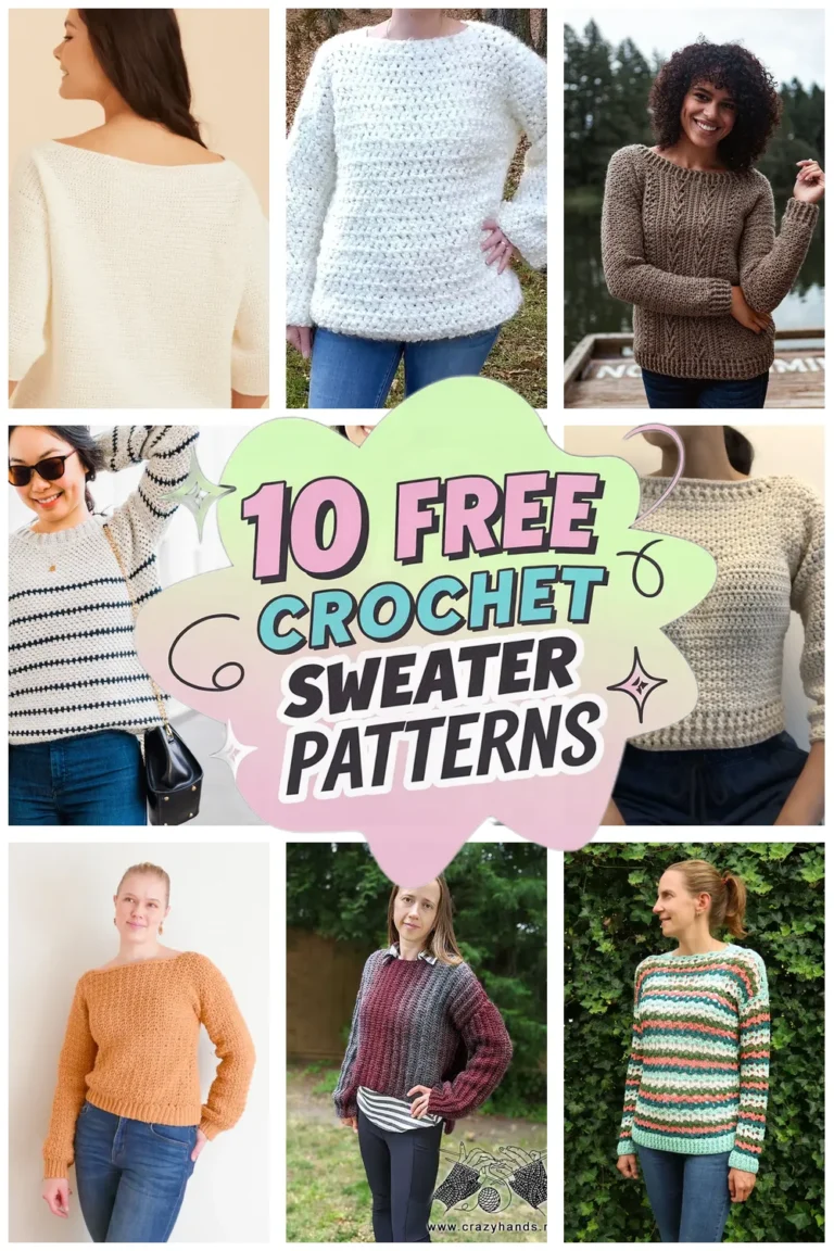 10 Free Crochet Sweater Patterns: Stylish Crochet Fashion Patterns to Try Today!