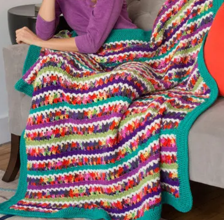 Vibrant Crochet Throw Pattern for Blankets