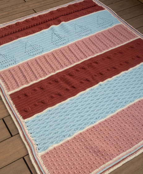 Tidal Textures Crochet Blanket Pattern