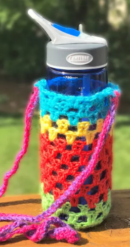 Scrappy Crochet Water Bottle Cover