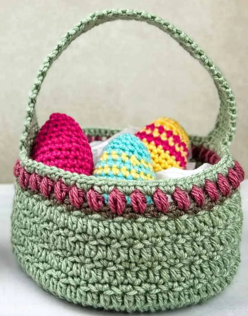 Crochet Easter Basket Pattern in Two Sizes