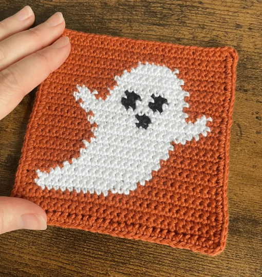 Little Ghost Coaster Crochet Pattern