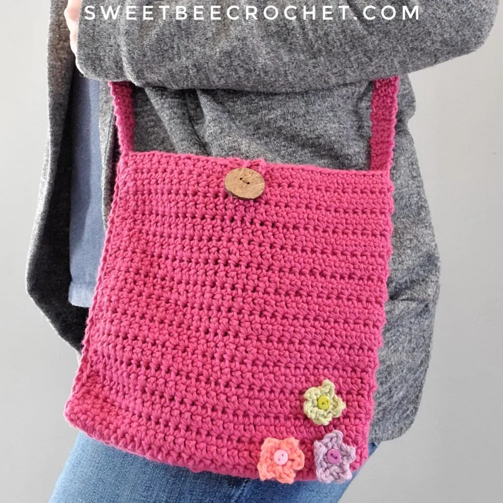 Spring Crochet Bag with Floral Accents