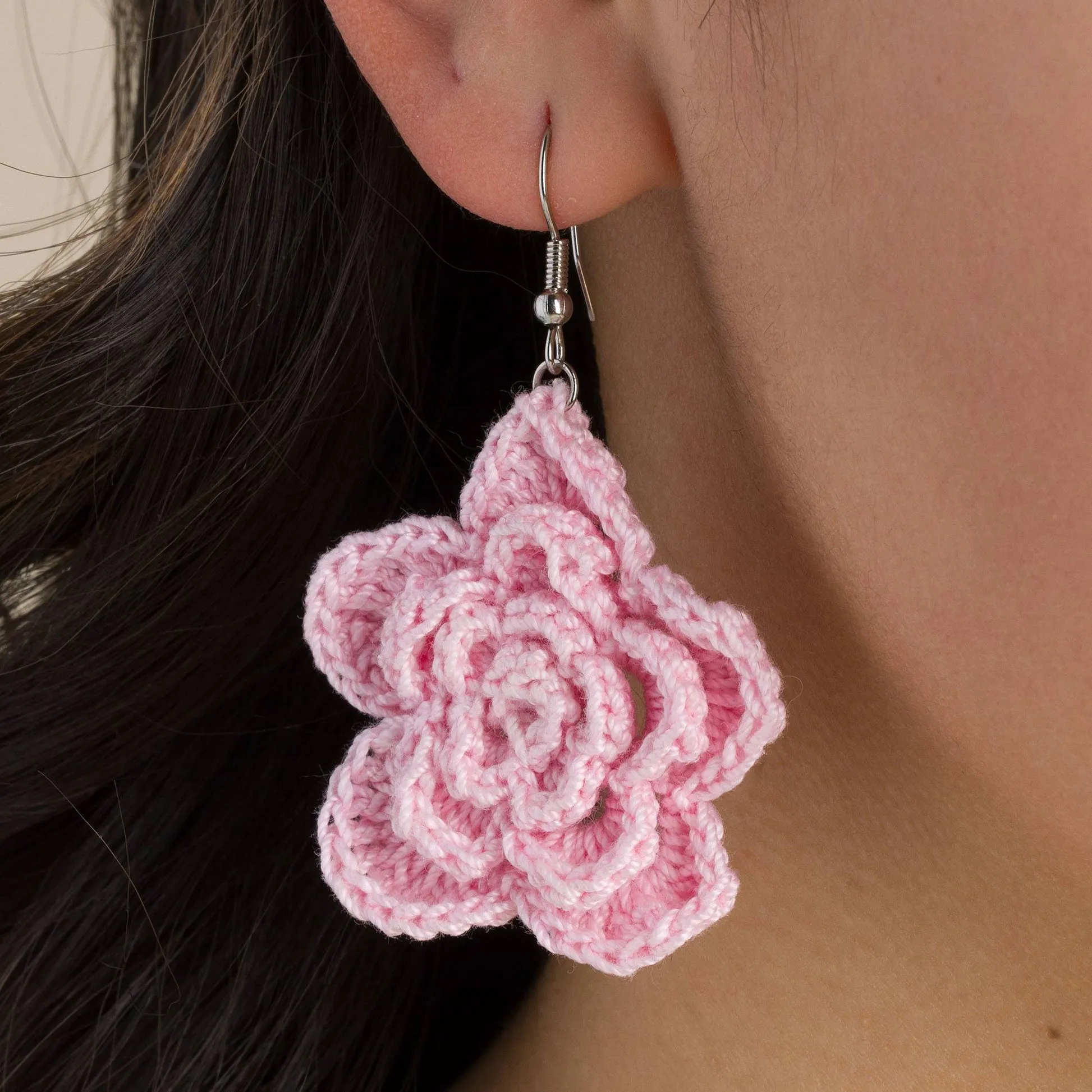 Crochet Rose Earrings Pattern Elegant and Easy