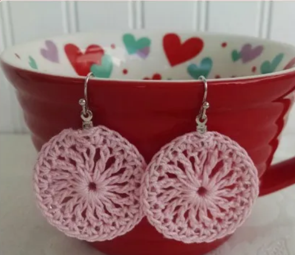 Lacy Hoop Earrings Crochet Pattern