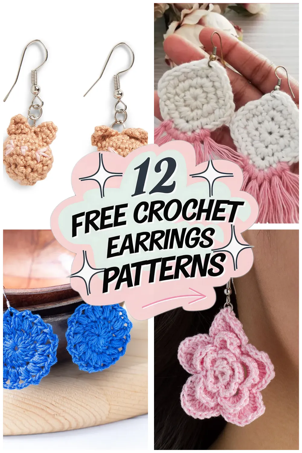 12 Free Crochet Earrings Patterns You’ll Love: Trendy Crochet Jewelry to Make Today!