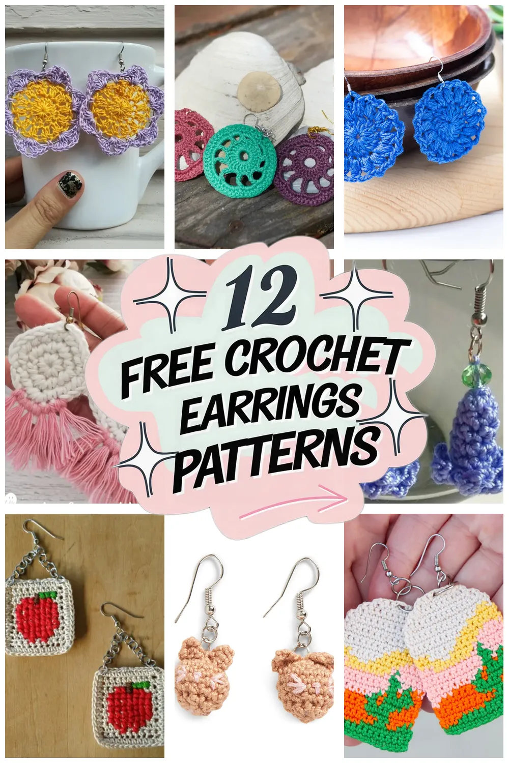 12 Free Crochet Earrings Patterns You’ll Love: Trendy Crochet Jewelry to Make Today!