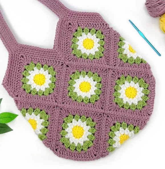 Daisy Motif Crochet Bag Pattern