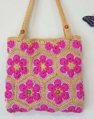 Crochet African Flower Bag Pattern  Free