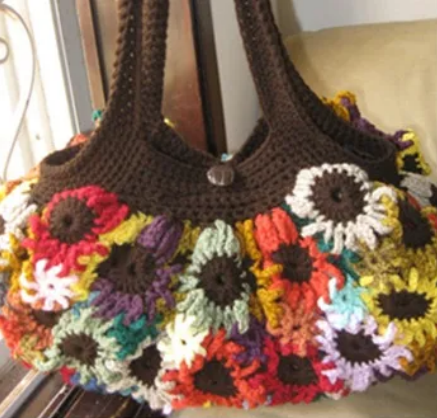 Crochet Flower Bag Patterns Three Sizes