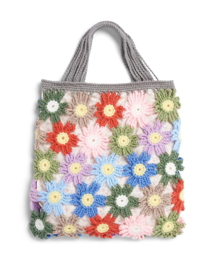 Colorful Crochet Flower Tote Pattern