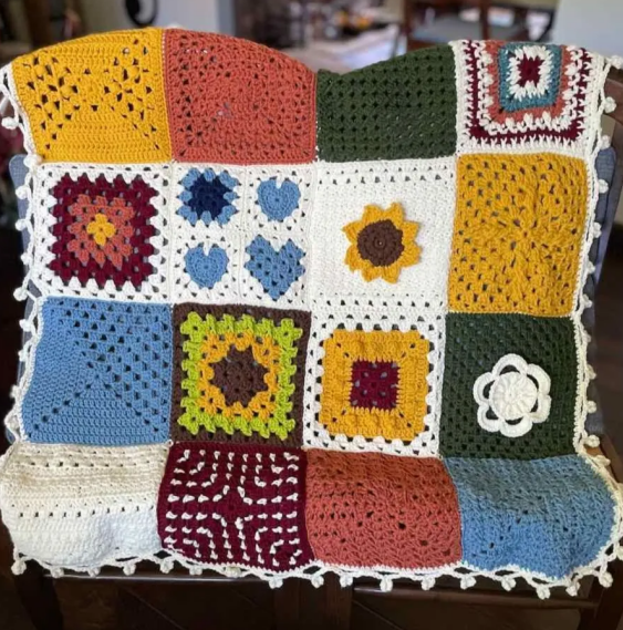 Vibrant Granny Square Blanket Crochet Pattern