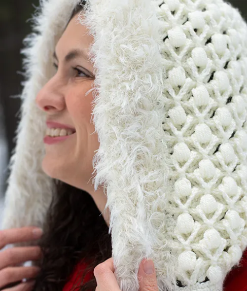 Snowberries Winter Hood Crochet Pattern