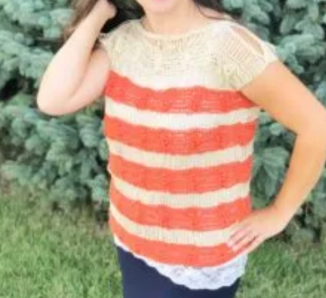 Striped Lace Pullover Crochet Pattern