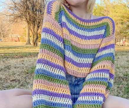 Vibrant Crochet Scrap Pullover Pattern