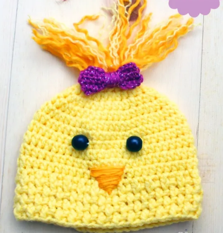 Crochet Yellow Chick Hat Pattern