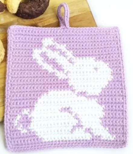 Tapestry Crochet Easter Bunny Potholder