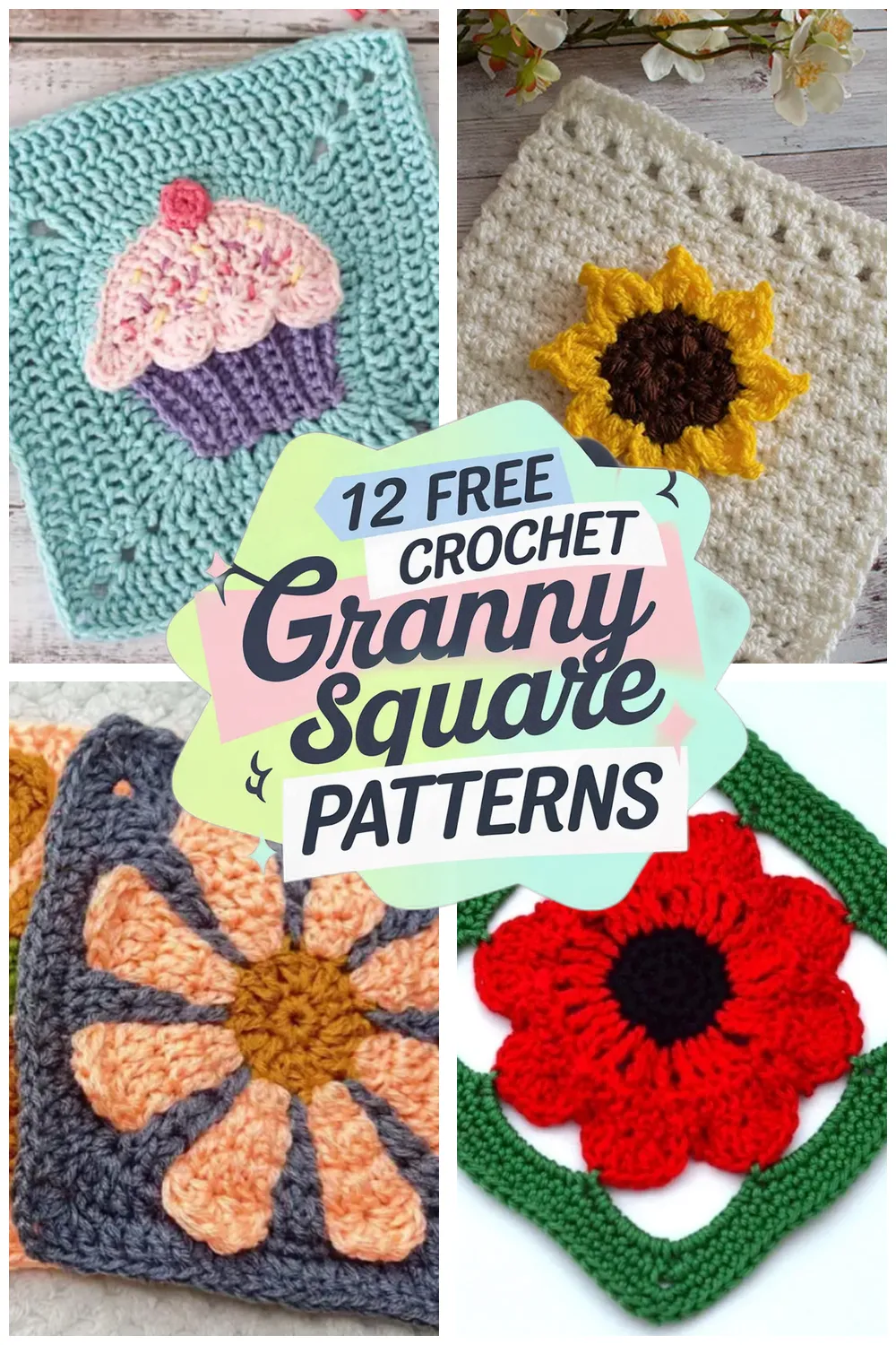 12 Free Granny Square Crochet Patterns for Fun Beginner Crochet Projects