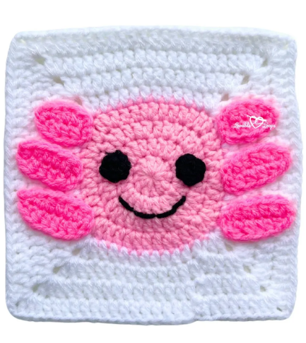 Easy Beginner Crochet Projects Axolotl Square Pattern