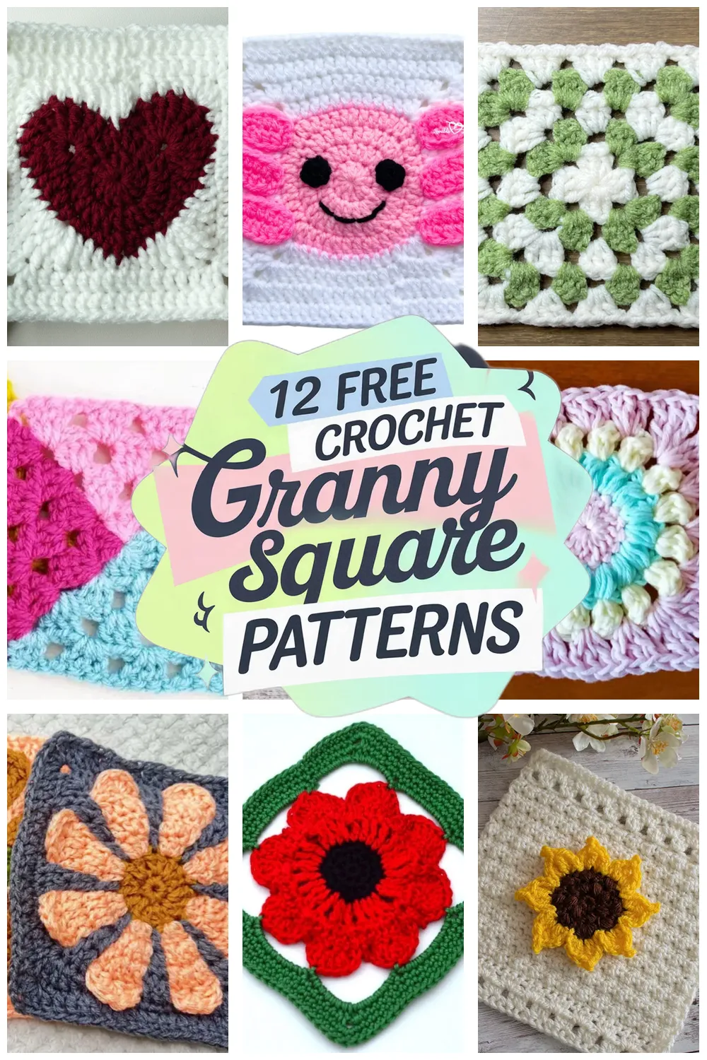 12 Free Granny Square Crochet Patterns for Fun Beginner Crochet Projects