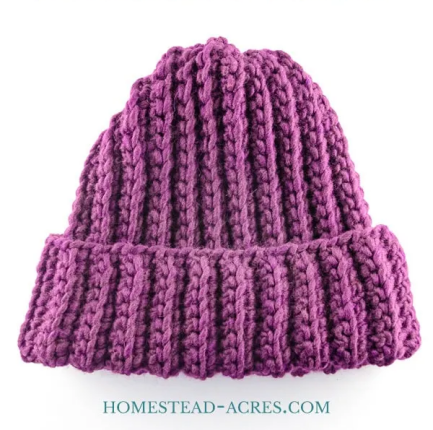 Crochet Ribbed Hat Pattern  None