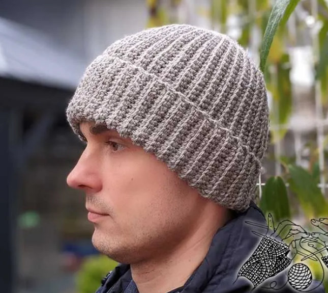 Ribbed Crochet Hat Pattern for Men