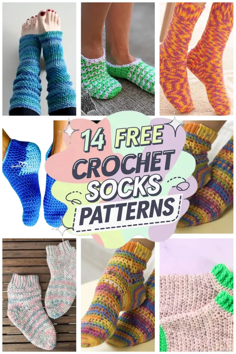 14 Free Crochet Socks Patterns: Easy Styles & Cozy Crochet Slippers Free Pattern to Try!