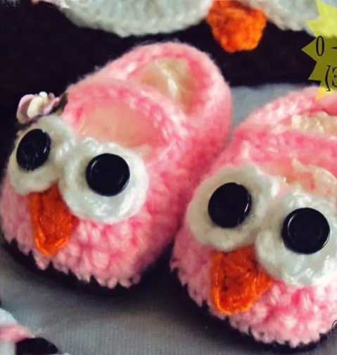 Crochet Baby Booties Free Pattern Owl Design