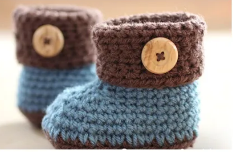 Crochet Cuffed Baby Booties Free Pattern