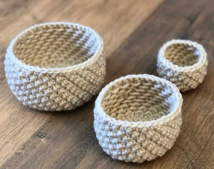 Crochet Bowl Trio Textured and Versatile