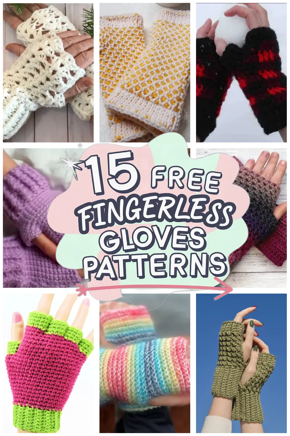 15 Free Crochet Fingerless Gloves Free Pattern Patterns - 