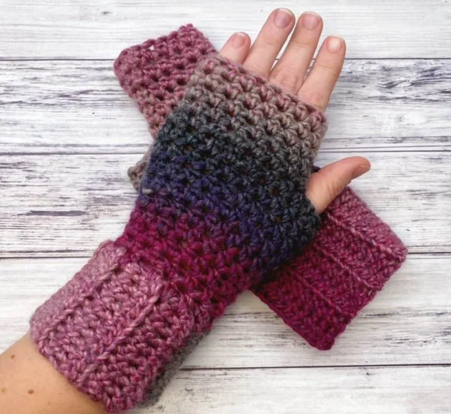 Vibrant Crochet Fingerless Gloves Pattern